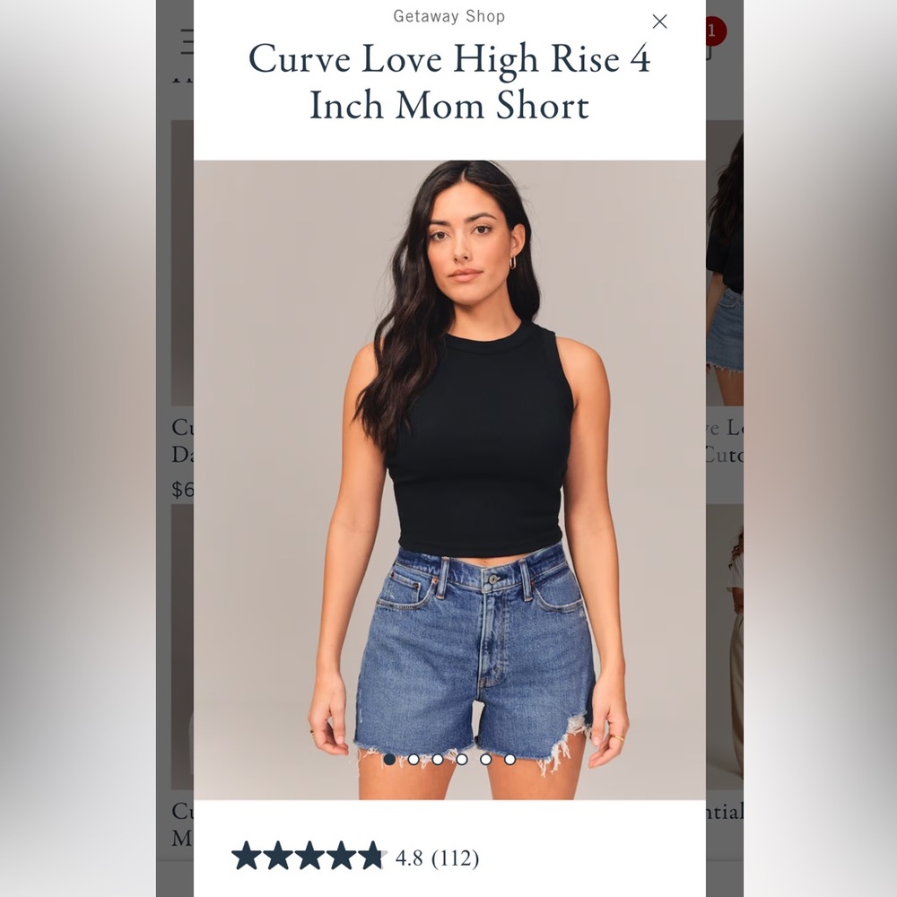 NWT Abercrombie & Fitch 4” Mom’s Denim Shorts (Curve Love)